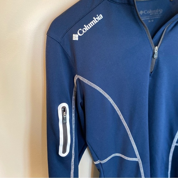 Columbia Busch Beer 1/4 Zip Pullover Blue Medium Golf - Picture 3 of 5